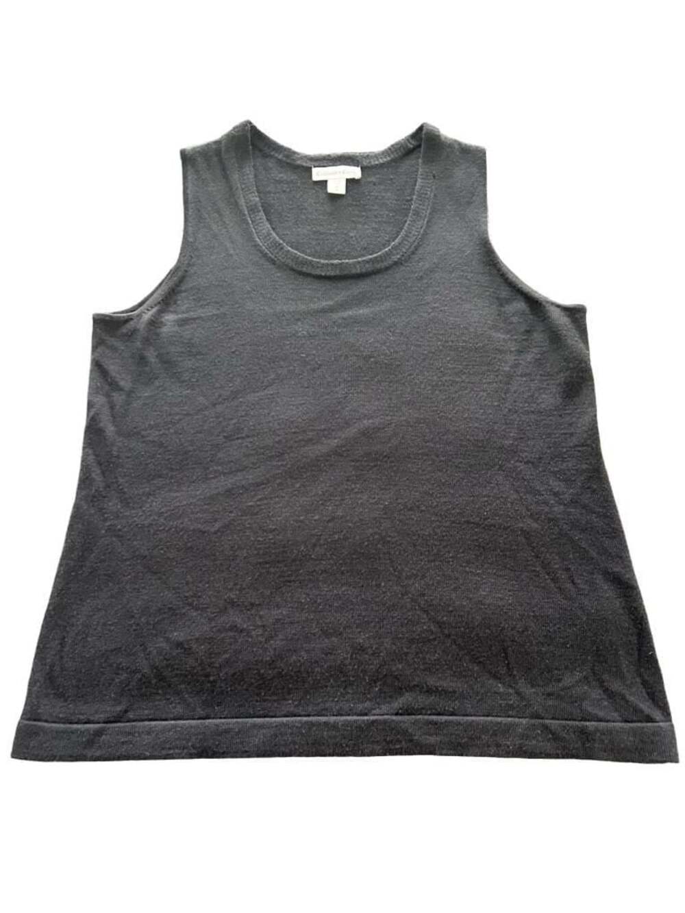 Coldwater Creek Black Merino Wool Blend Knit Tank Top Size 1X